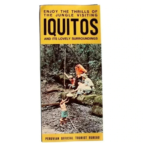 Vtg 1960s - 1970s Jungle Visiting Iquitos Peru Peruvian Tourist Bureau Brochure - Picture 2 of 4